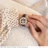 Image de Montre Femme ÃlysÃ©e Cadran ArgentÃ© Bracelet Cuir Bleu 14mm