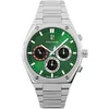 Image de Montre Homme Copilote ArgentÃ© Cadran Vert Bracelet Acier ArgentÃ© 24 Mm