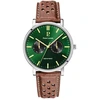 Image de Montre Pierre Lannier  Montre Homme ESSENTIAL Vert Cuir perforé Brun P30118359