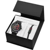 Image de Coffret Homme Paddock Noir Cadran Noir Bracelet Acier Milanais Noir 22 Mm