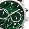 Image de Montre Homme Monarck ArgentÃ© Cadran Vert Bracelet Cuir Brun 22 Mm