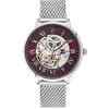 Image de Montre Homme Automatic ArgentÃ© Cadran Bordeaux Bracelet Acier Milanais ArgentÃ© 20 Mm