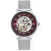 Image de Montre Pierre Lannier  Montre Homme AUTOMATIC Bordeaux Acier milanais Argenté P30118365