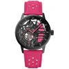 Image de Montre Femme Paddock Noir Cadran Noir Bracelet Cuir Rose 20 Mm