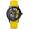 Image de Montre Femme Paddock Noir Cadran Noir Bracelet Cuir Jaune 20 Mm