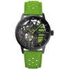 Image de Montre Femme Paddock Noir Cadran Noir Bracelet Cuir Vert 20 Mm