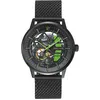 Image de Montre Homme Paddock Noir Cadran Noir Bracelet Acier Milanais Noir 22 Mm