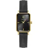 Image de Montre Femme Ariane DorÃ© Cadran Noir Bracelet Cuir Noir 12 Mm
