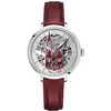 Image de Montre Femme Cathedrale ArgentÃ© Cadran ArgentÃ© Bracelet Cuir Bordeaux 14 Mm