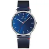 Image de Montre Homme Essential ArgentÃ© Cadran Bleu Bracelet Cuir Bleu 20 Mm
