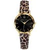 Image de Montre Femme Multiples DorÃ© Cadran Noir Bracelet Cuir LÃ©opard 14 Mm
