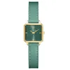 Image de Montre Femme Leonor DorÃ© Cadran Vert Bracelet Cuir Vert 12 Mm