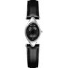 Image de Montre Femme Ovni ArgentÃ© Cadran Noir Bracelet Cuir Noir 14 Mm
