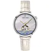 Image de Montre Femme Australe ArgentÃ© Cadran Blanc Bracelet Cuir Blanc 14 Mm