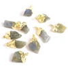 Image de Pendentif Pierre Brute Labradorite Doré à l'or fin 24K
