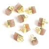 Image de Pendentif Pierre Brute Quartz Fraise Doré à l'or fin 24K