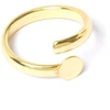 Image de Bague Ajustable Spirale avec Plateau de 6 mm Plaqué Or 16K