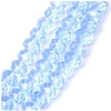 Image de Perles de Bohème sur Fil - Facettées Bleu Ciel Transparent 6 x 8 mm