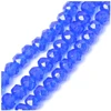 Image de Perles de Bohème sur Fil - Facettées Bleu Intense Transparent 6 x 8 mm