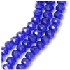 Image de Perles de Bohème sur Fil - Facettées Bleu Nuit Transparent 6 x 8 mm