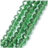 Image de Perles de Bohème sur Fil - Facettées Vert Olive Transparent 6 x 8 mm