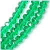 Image de Perles de Bohème sur Fil - Facettées Vert Émeraude Transparent 6 x 8 mm