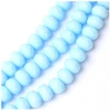 Image de Perles de Bohème sur Fil - Facettées Bleu Clair Mat Opaque 6 x 8 mm