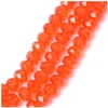 Image de Perles de Bohème sur Fil - Facettées Orange Vif Transparent 6 x 8 mm