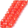 Image de Perles de Bohème sur Fil - Facettées Rouge Opaque Marbré 6 x 8 mm