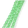 Image de Perles de Bohème sur Fil - Rondes Facettées Vert Clair Transparent 8 mm