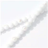 Image de Perles de Bohème sur Fil - Rondes 6 mm Blanc Opaque AB