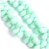 Image de Perles de Bohème sur Fil - Goutte 6 x 9 mm Vert Menthe
