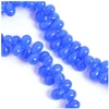 Image de Perles de Bohème sur Fil - Goutte 5 x 7 mm Bleu Intense