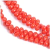 Image de Perles de Bohème sur Fil - Goutte 5 x 7 mm Rouge Opaque