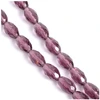Image de Perles de Bohème sur Fil - Olive Facettée 12 x 8 mm Lie de Vin Transparent