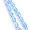 Image de Perles de Bohème sur Fil - Olive Facettée 12 x 8 mm Bleu Clair Transparent