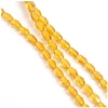 Image de Perles de Bohème sur Fil - Olive Facettée 6 x 4 mm Ambre Transparent
