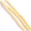 Image de Perles de Bohème sur Fil - Olive Facettée 6 x 4 mm Ivoire Opaque