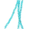 Image de Perles de Bohème sur Fil - Olive Facettée 6 x 4 mm Bleu Turquoise Transparent