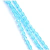 Image de Perles de Bohème sur Fil - Olive Facettée 6 x 4 mm Bleu Azur Transparent