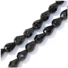 Image de Perles de Bohème sur Fil - Goutte 10 x 13 mm Noir Moucheté