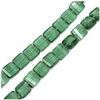 Image de Perles de Bohème sur Fil - Carrées Aplaties Vert Foncé Transparent 9 mm