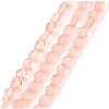 Image de Perles de Bohème sur Fil - Rondes Aplaties Facettées 8 mm Pêche Transparent