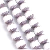 Image de Perles de Bohème sur Fil - Baroque Facettée 10 mm Blanc Opaque et Violet