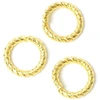 Image de Anneau Ouvert Torsadé 14 mm Doré à l'or fin 24K - 2 pcs