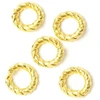 Image de Anneau Ouvert Torsadé 10 mm Doré à l'or fin 24K - 2 pcs