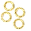 Image de Anneau Ouvert Torsadé 12 mm Doré à l'or fin 24K - 2 pcs