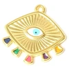 Image de Pendentif Bohème  il Émail Multicolore Doré à l'or fin 24K