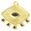 Image de Pendentif Bohème Émail Noir Doré à l'or fin 24K - 2 pcs