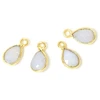 Image de Pendentif Serti Goutte Agate Dentelle Bleue Doré à l'or fin 24K